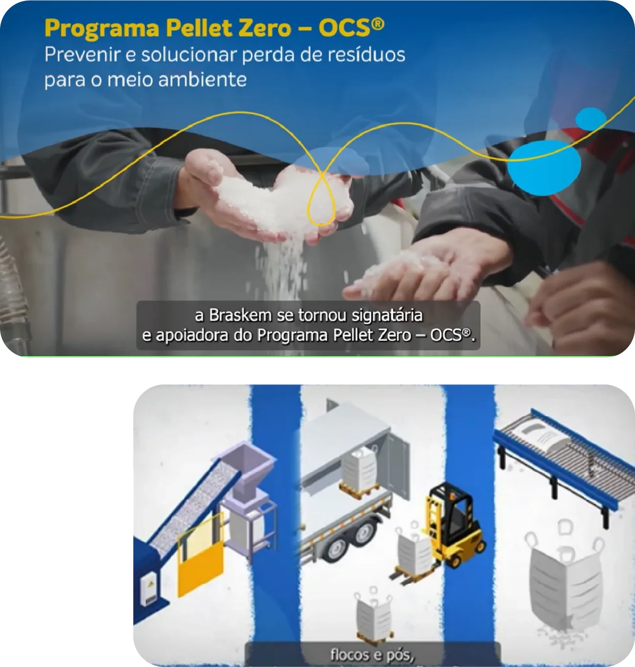 Telas do projeto PROGRAMA PELLET ZERO BRASKEM