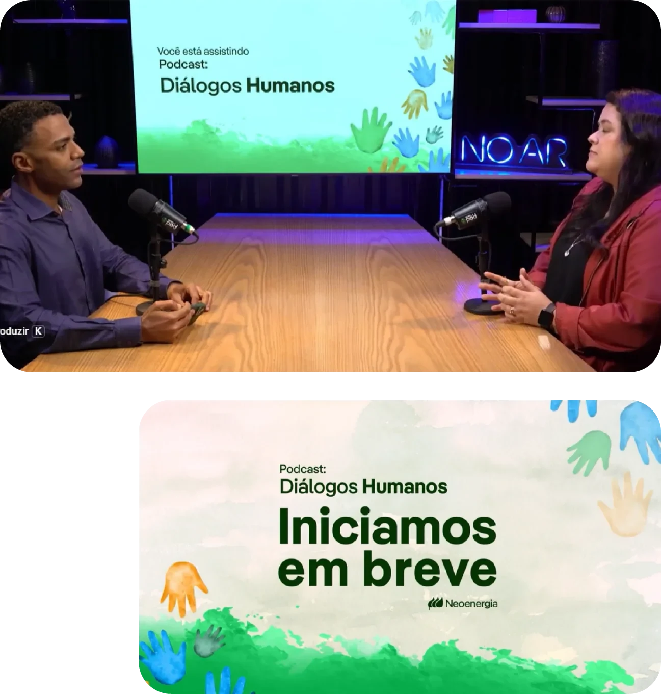 Telas do projeto DIÁLOGOS HUMANOS NEOENERGIA