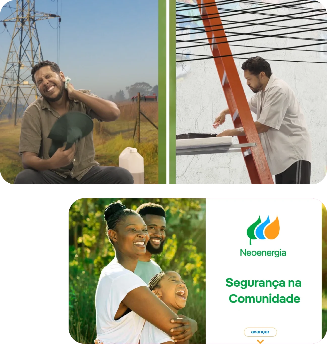 Telas do projeto SEGURANÇA NA COMUNIDADE NEOENERGIA