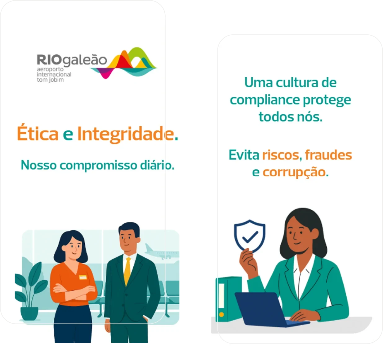 Telas do projeto CÓDIGO DE ÉTICA RIOGALEÃO